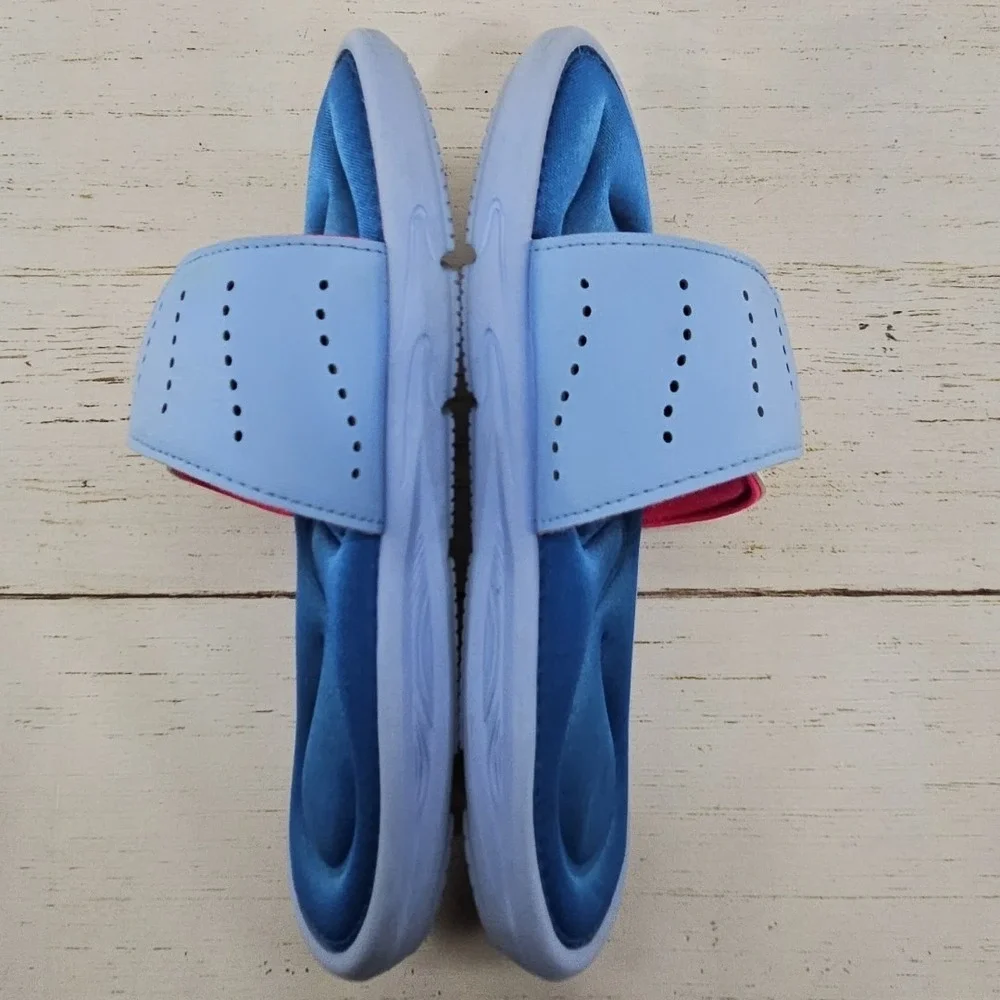 Under Armour Ignite VI Slides Youth Size‎ 2Y Blue Pink Adjustable Strap Sandals